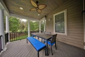 Beautiful Deck Design with Fan and Furniture in Central VA, Richmond, Williamsburg, Charlottesville and Hampton Roads