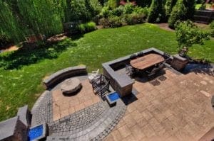 Large Patio with Different Materials and Fire Pit in Charlottesville, VA