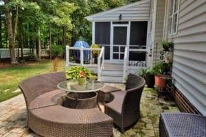 Outdoor Furniture on Stone Patio by Deck Creations in Richmond VA