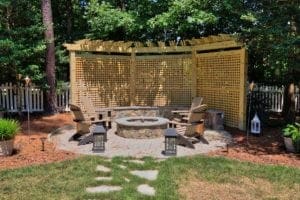 Beautiful Outdoor Fire Pit by Deck Creations.