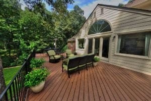 A magnificent wooden deck, expertly designed and built by Deck Creations