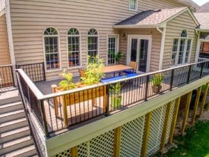 Custom Deck Design with Garden in Hampton Roads VA