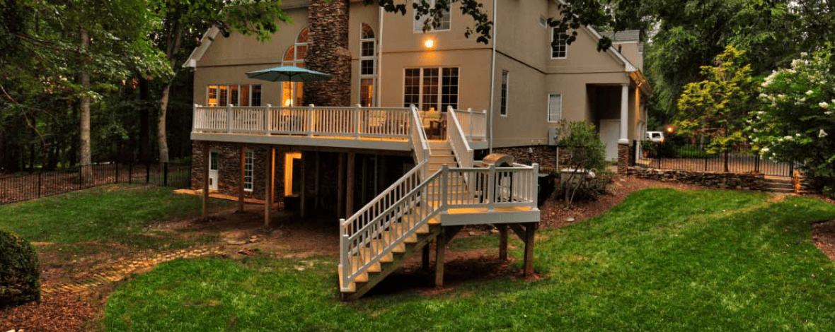 Spacious Back Deck and Stairs by Deck Creations.