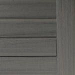 Close-up of a gray horizontal wooden panel with a vertical border on the right.