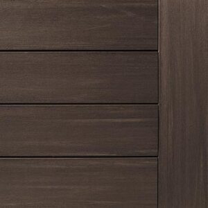 Close-up view of brown wooden panels with a rectangular pattern, reminiscent of a classic deck design.