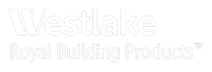 Westlake Royal Building Products logo features elegant white text on a sleek black background, embodying the essence of Outdoor Living with its timeless design.